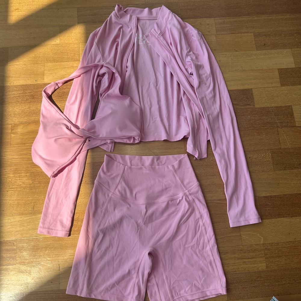 Pink Three-Piece Activewear Set
